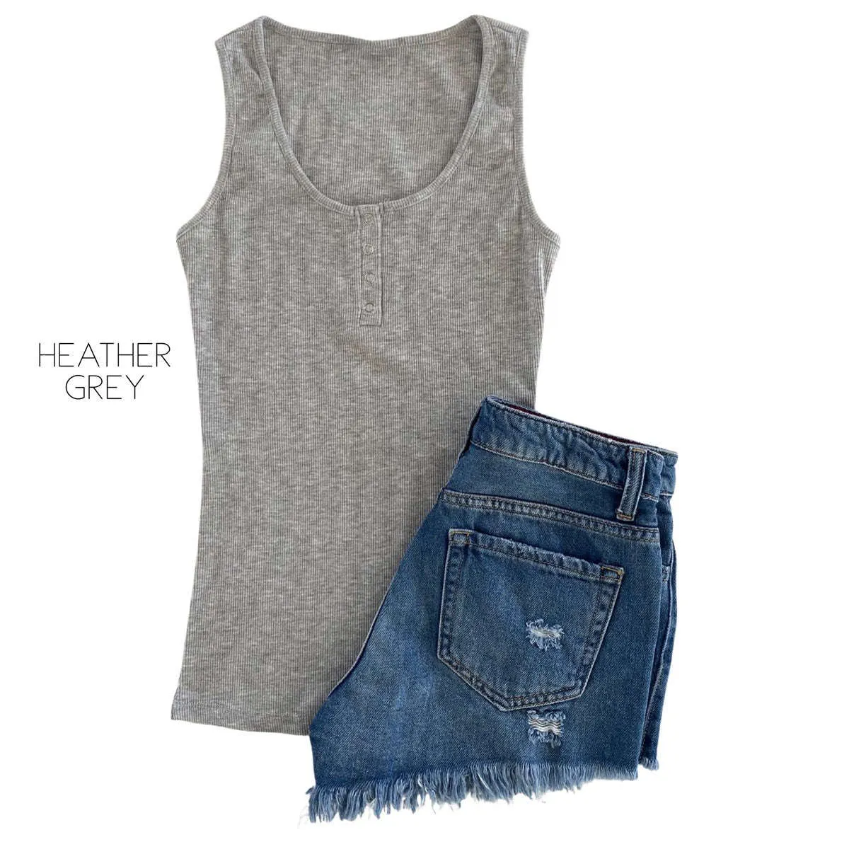 Snap Button Henley Tank