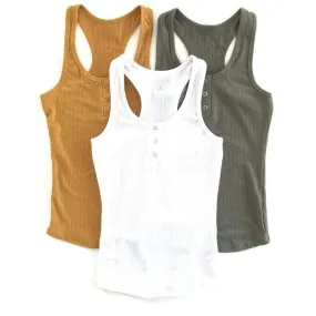 Snap Button Henley Tank