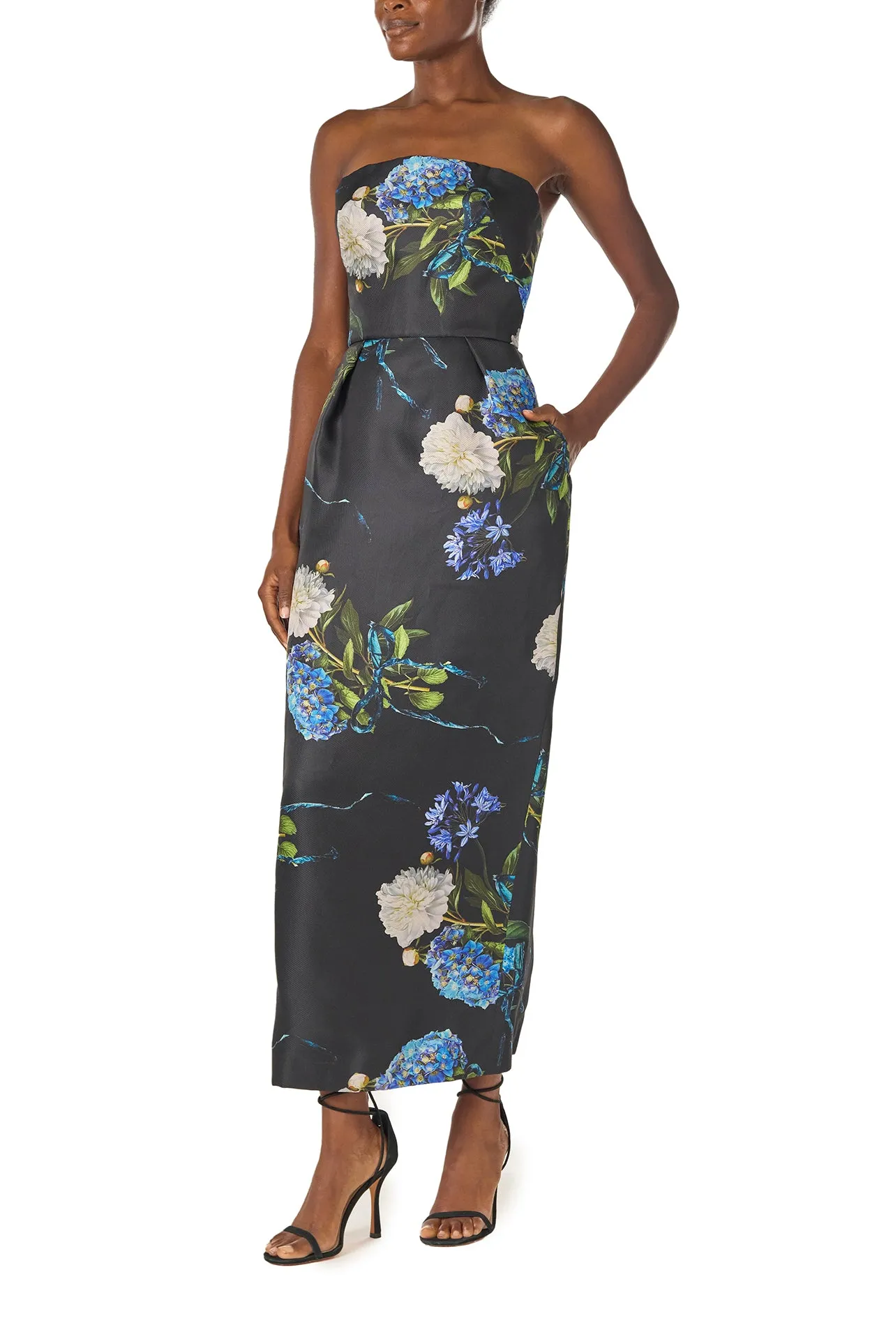 Tea Length Floral Gazar Gown