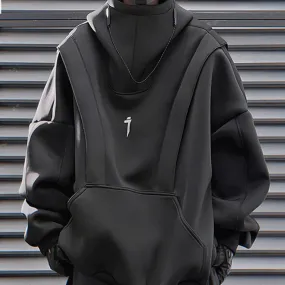 Tech Style Loose Streetwear High Neck Hoodie