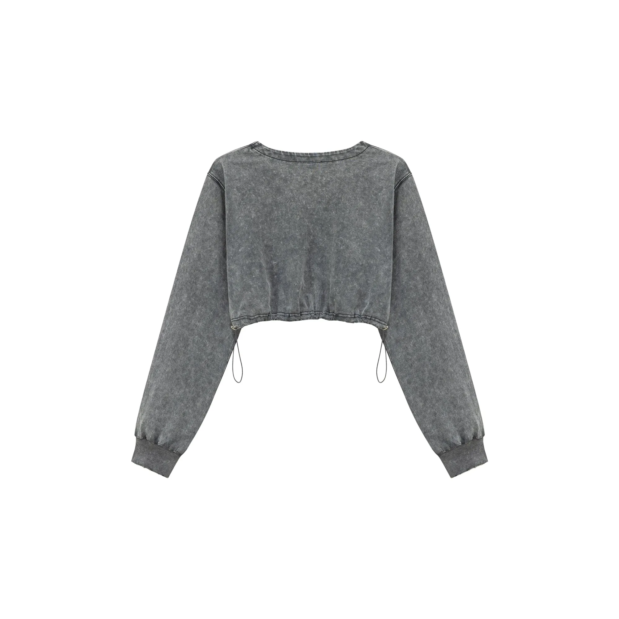 V-Neck Cropped Sweatshirt