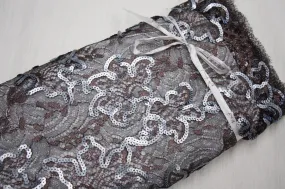 Vera Gunmetal Sequinned Lace