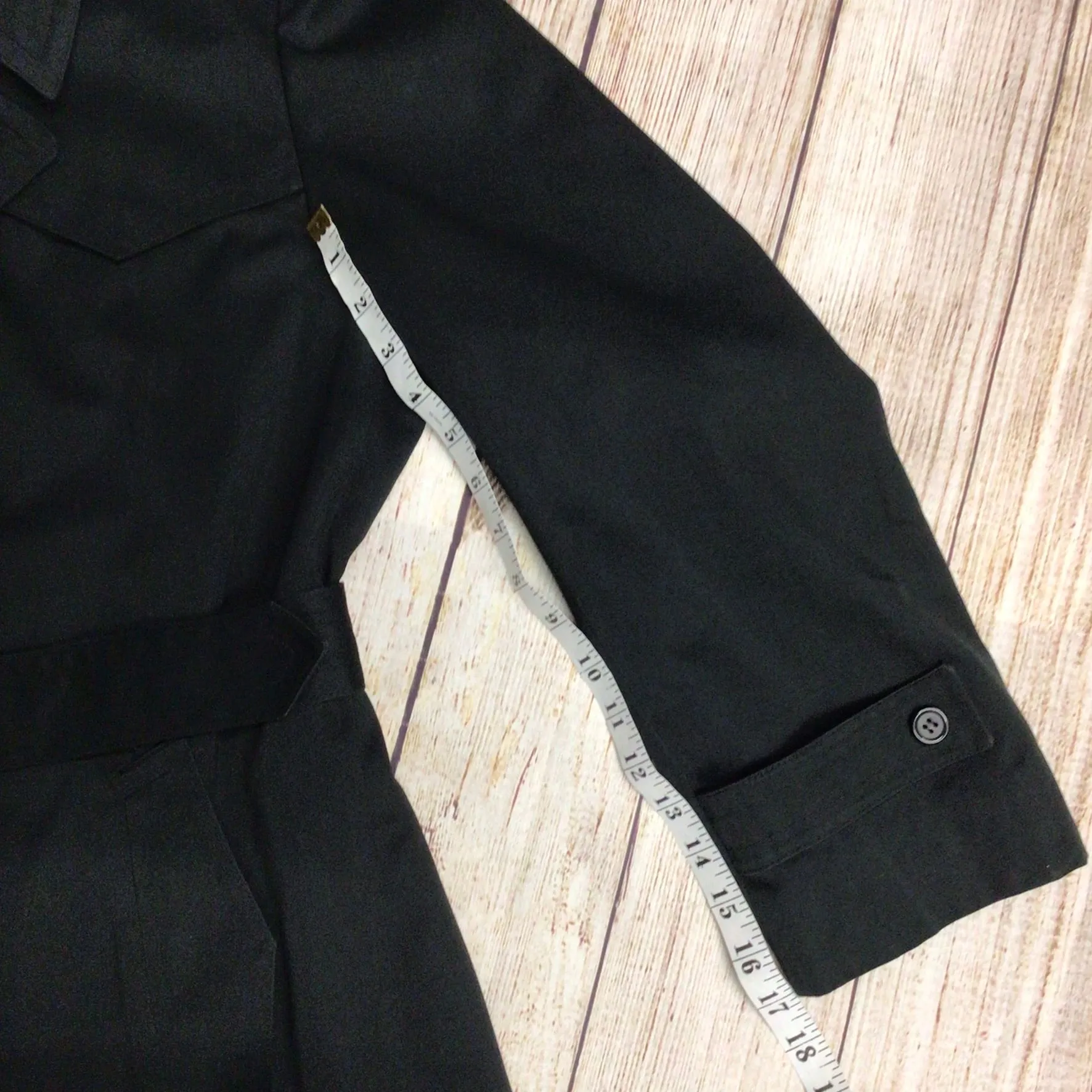 Vintage Dannimac Dark Green/Black Double Breasted Trench Coat w/Belt Size Ch 44" (approx.)