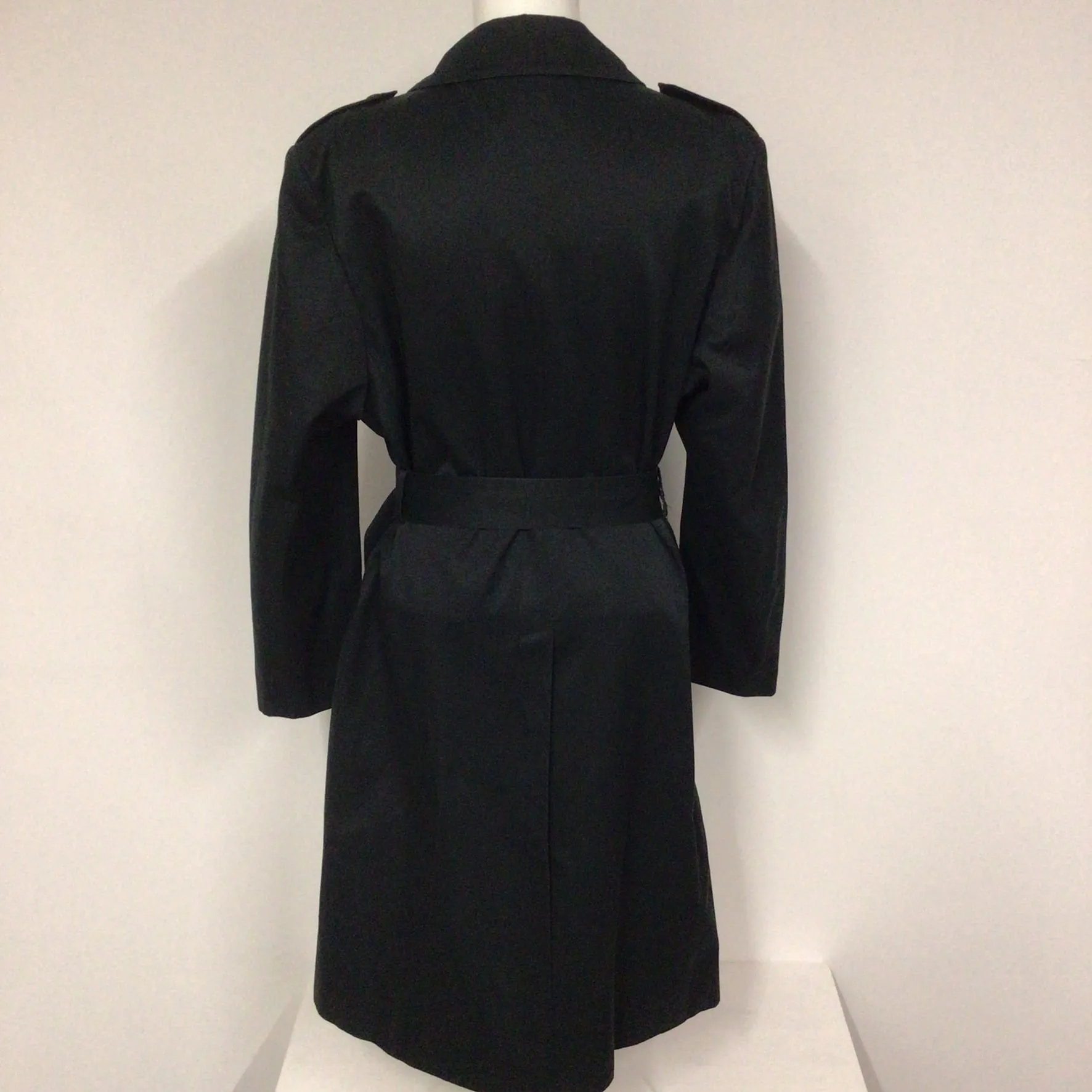 Vintage Dannimac Dark Green/Black Double Breasted Trench Coat w/Belt Size Ch 44" (approx.)