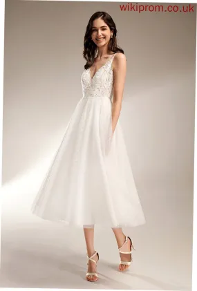 Wedding Dresses Maisie V-neck Wedding Dress Tea-Length A-Line