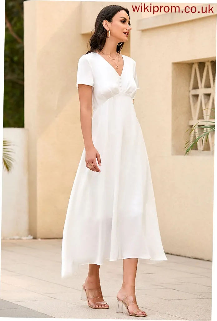 Wedding Wedding Dresses Dress Shirley Tea-Length A-Line V-neck