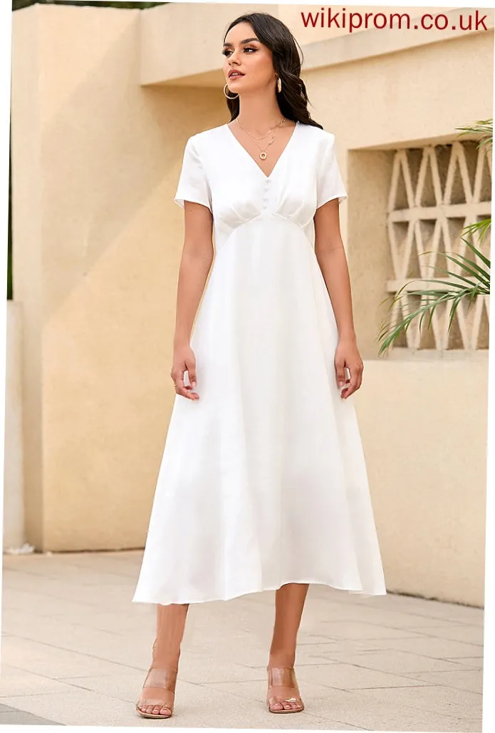 Wedding Wedding Dresses Dress Shirley Tea-Length A-Line V-neck