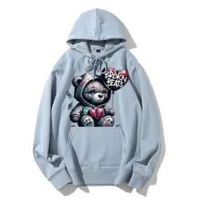 Women Cute Broken Bear Graphic Hoodies