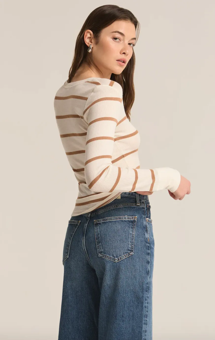 Zsup Stripe Rib Henley