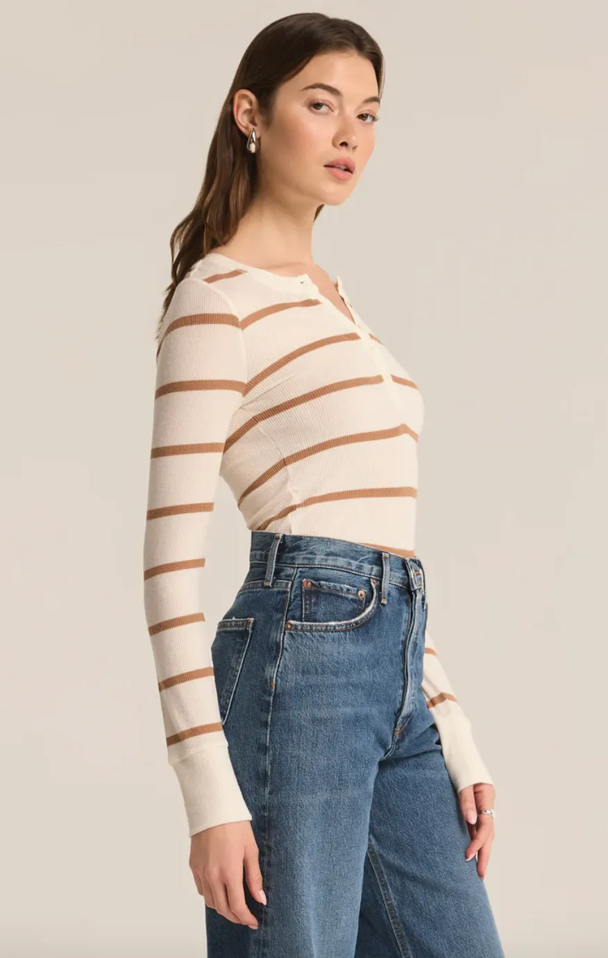 Zsup Stripe Rib Henley